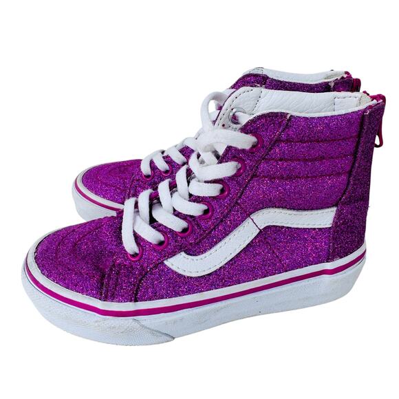 Vans Kids Sparkly Purple High-Top Boots - Picture 2 of 9